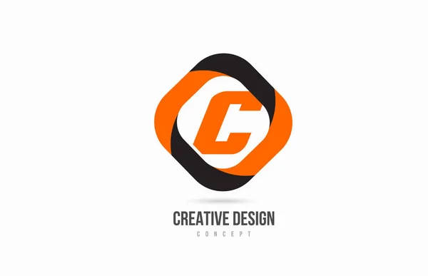オレンジ色のCアルファベット文字のロゴアイコン 事業の設計 — ストックベクタ