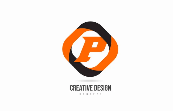 Alfabet Letter Logo Pictogram Oranje Kleur Ontwerp Voor Bedrijf Bedrijf — Stockvector