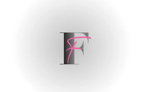 灰色粉红F字母表图标 商业和公司的创意设计 — 图库矢量图片