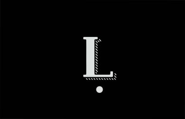 L siyah ve beyaz alfabe harfi simgesi. İş ya da şirket için tasarım