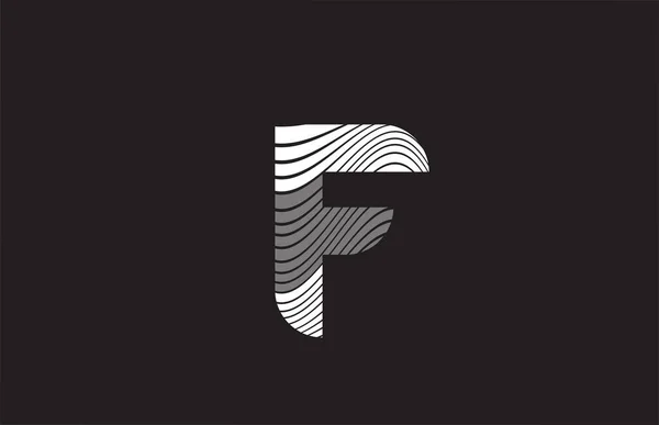 Lignes Noires Blanches Alphabet Lettre Logo Icône Design Modèle Créatif — Image vectorielle