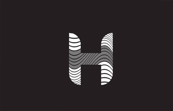 Preto Branco Linhas Alfabeto Letra Logotipo Ícone Design Modelo Criativo —  Vetores de Stock