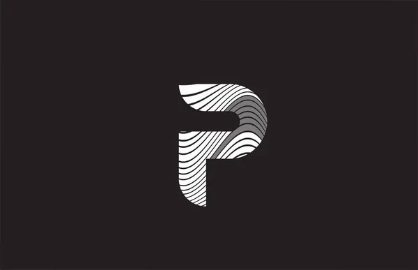 Schwarze Und Weiße Linien Alphabet Buchstabe Logo Symbol Design Kreative — Stockvektor