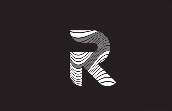 Black White Lines Alphabet Letter Logo Icon Design Creative Template — Stock Vector