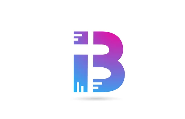 ビジネスや企業のためのBアルファベット文字のロゴ アイコンデザインのためのピンクブルーのテンプレート — ストックベクタ