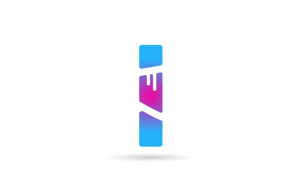 Jag Bokstav Logotyp För Företag Och Företag Rosa Blå Färgmall — Stock vektor