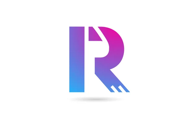 ビジネスや企業のためのRアルファベット文字のロゴ アイコンデザインのためのピンクブルーのテンプレート — ストックベクタ