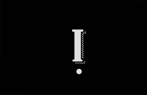 Jag Svartvitt Alfabet Bokstav Logotyp Ikon Design För Företag Eller — Stock vektor