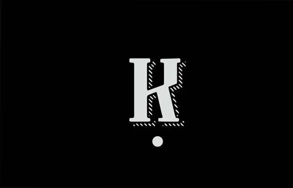 K黑色和白色字母标识图标 商业或公司的设计 — 图库矢量图片