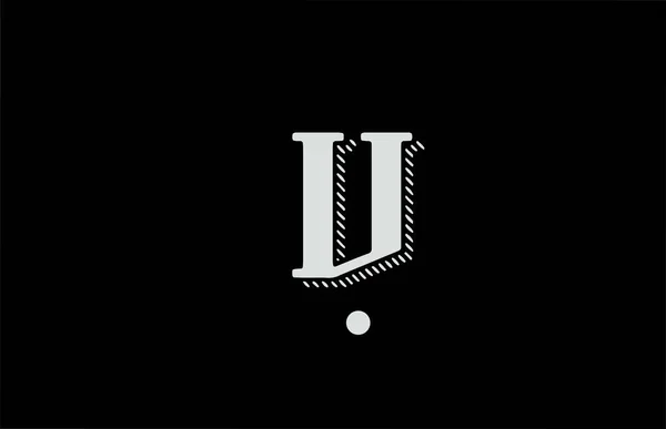 Черно Белого Алфавита Буква Значок Логотипа Дизайн Бизнеса Компании — стоковый вектор
