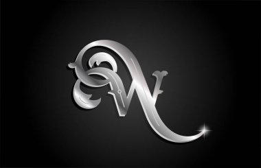 Gümüş metal W alfabe harfi logo ikonu tasarımı. Gri renkli işletme veya şirket için yaratıcı şablon