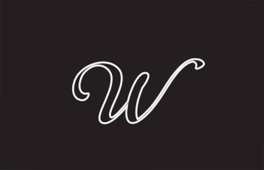 W satırı logo simgesi tasarımı, el yazısıyla yazılmış. Şirket için yaratıcı şablon