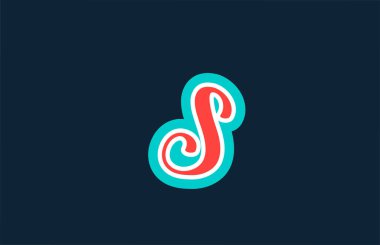 kırmızı yeşil el yazısı S alfabesi harfi logo simgesi tasarımı. İş ve şirket için yaratıcı şablon