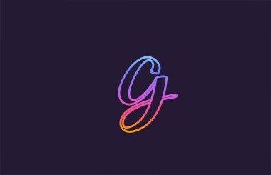 G alfabesi harfi logo simgesi tasarımı. Renkli çizgi rengine sahip iş ve şirket için yaratıcı şablon
