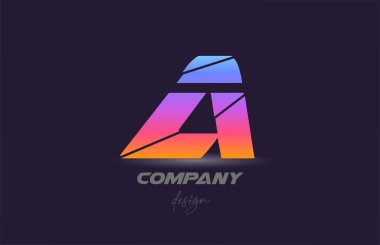 Dilimlenmiş stil ve renkli tasarımı olan bir alfabe harfi logosu. Şirket ve iş için yaratıcı şablon 