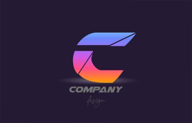 Dilimlenmiş stil ve renkli tasarımı olan C alfabesi harfi logo simgesi. Şirket ve iş için yaratıcı şablon 
