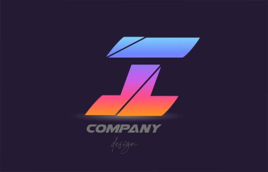 Dilimlenmiş stil ve renkli tasarımı olan alfabe harfi logosu simgesi. Şirket ve iş için yaratıcı şablon 