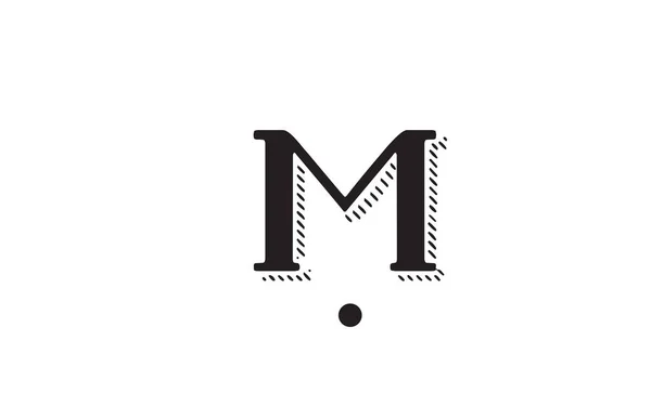 黒と白のMアルファベット文字のロゴのアイコンデザイン ビジネスや企業のための創造的なテンプレート — ストックベクタ