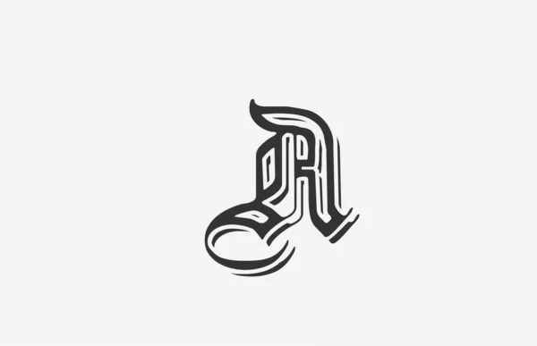 Vintage Una Lettera Alfabeto Logo Icona Design Modello Creativo Aziende — Vettoriale Stock
