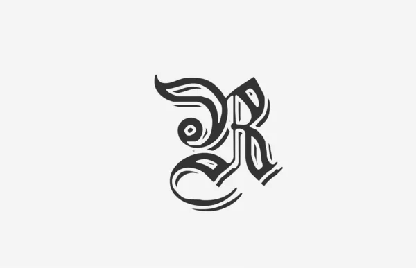 Винтажный Дизайн Логотипа Habet Творческий Соблазн Бизнеса Компании Чёрном Белом — стоковый вектор