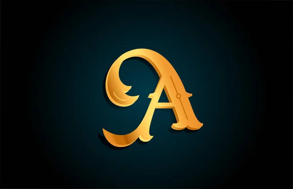 Golden Ein Alphabet Buchstabe Logo Symbol Design Kreative Vorlage Für — Stockvektor
