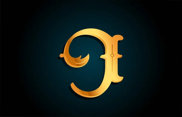 Altın Alfabe Harfi Logo Ikonu Tasarımı Şirket Için Sarı Renkli — Stok Vektör