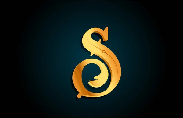 ゴールデンSアルファベット文字のロゴアイコンデザイン 黄色のビジネスや会社のための創造的なテンプレート — ストックベクタ