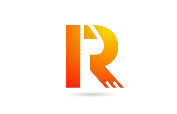 Rオレンジグラデーションアルファベット文字のロゴアイコンデザイン ビジネスのための創造的なテンプレート — ストックベクタ