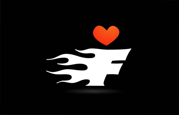 アルファベットF文字ロゴアイコンデザイン 愛の炎とビジネスのための創造的なテンプレート — ストックベクタ