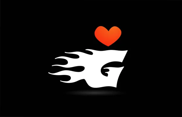 アルファベットG文字のロゴアイコンデザイン 愛の炎とビジネスのための創造的なテンプレート — ストックベクタ