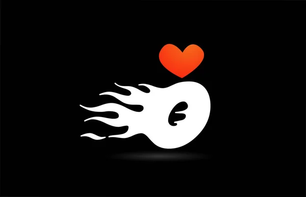 アルファベットO文字のロゴアイコンデザイン 愛の炎とビジネスのための創造的なテンプレート — ストックベクタ