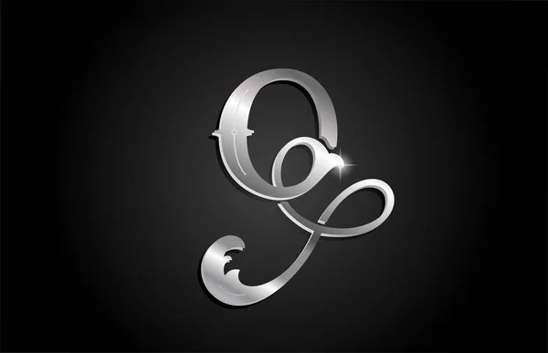 Silber Metall Alphabet Buchstaben Logo Symbol Design Kreative Vorlage Für — Stockvektor
