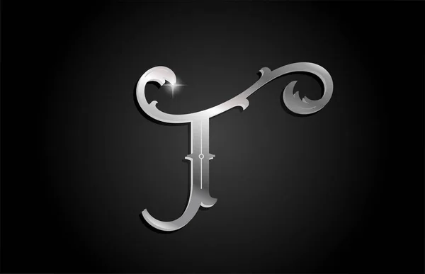 Silber Metall Alphabet Buchstabe Logo Symbol Design Kreative Vorlage Für — Stockvektor
