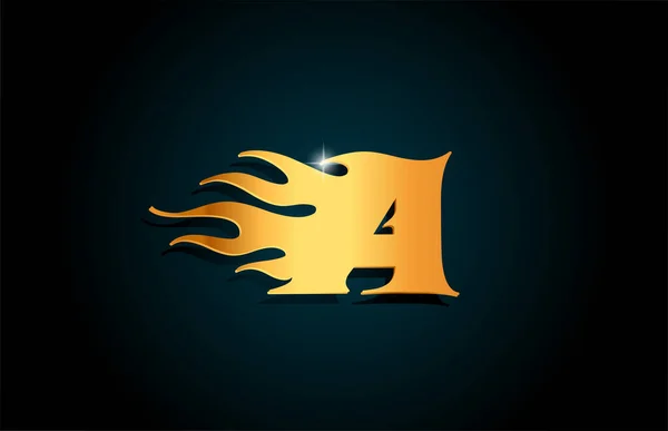 Gold Ein Alphabet Buchstabe Logo Symbol Design Kreative Vorlage Für — Stockvektor