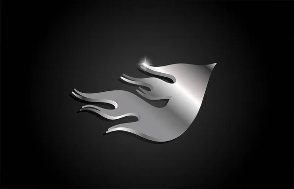 Metal Cinza Alfabeto Letra Logotipo Ícone Design Modelo Criativo Para —  Vetores de Stock