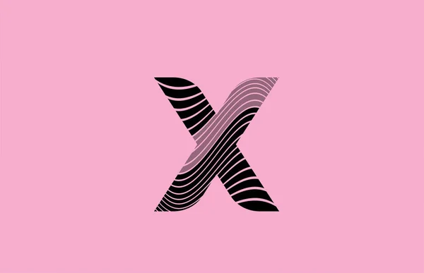 黑色字母X图标设计粉红背景 具有线条的公司的创意模板 — 图库矢量图片