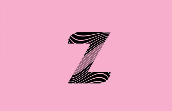 ブラック文字ピンクの背景を持つZロゴアイコンデザイン 行を持つ会社のための創造的なテンプレート — ストックベクタ
