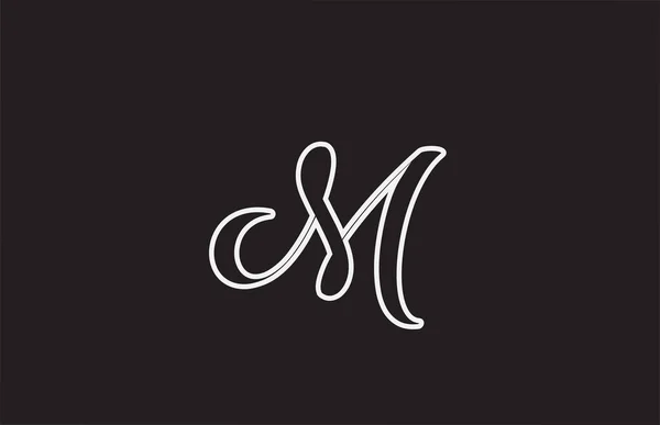 Linje Logotyp Ikon Design Med Handskriven Stil Kreativ Mall För — Stock vektor