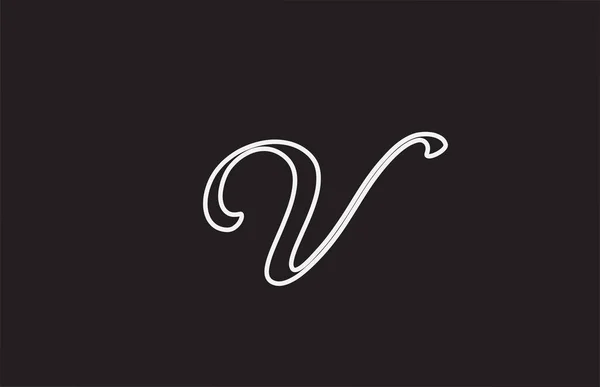 手書きスタイルのラインVロゴアイコンデザイン 会社のための創造的なテンプレート — ストックベクタ