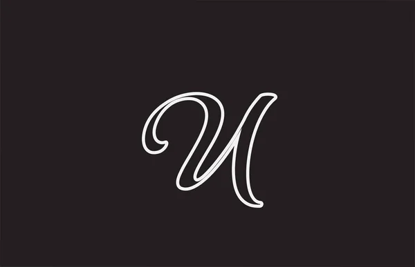 Linje Logotyp Ikon Design Med Handskriven Stil Kreativ Mall För — Stock vektor