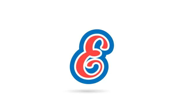 Czerwony Niebieski Odręcznie Napisane Logo Litery Ikony Alfabetu Kreatywny Szablon — Wektor stockowy