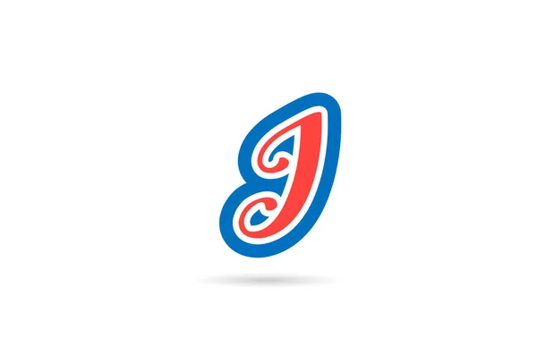 Rot Blaues Handgeschriebenes Alphabet Buchstabe Logo Symbol Design Kreative Vorlage — Stockvektor