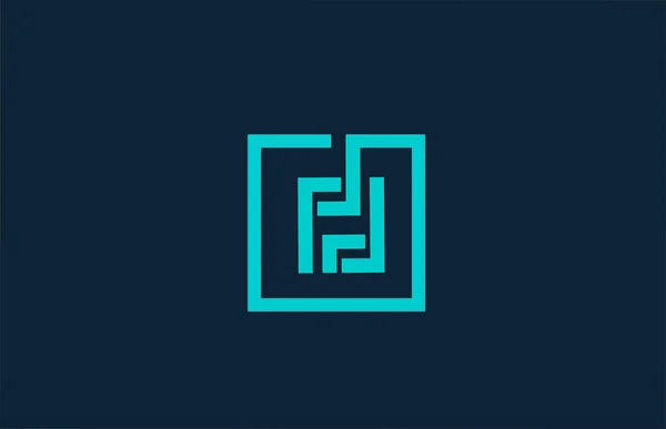 Linha Azul Alfabeto Letra Logotipo Ícone Design Modelo Criativo Para — Vetor de Stock