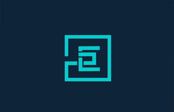 Linha Azul Alfabeto Letra Logotipo Ícone Design Modelo Criativo Para — Vetor de Stock