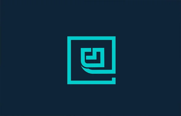 Mavi Çizgi Alfabesi Harfi Logo Simgesi Tasarımı Şirket Için Yaratıcı — Stok Vektör