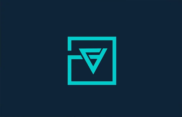 青い線Vアルファベット文字のロゴのアイコンデザイン ビジネスと会社のための創造的なテンプレート — ストックベクタ