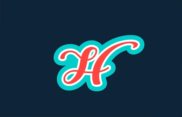 Rood Groen Handgeschreven Alfabet Letter Logo Pictogram Ontwerp Creatieve Template — Stockvector