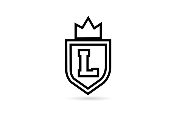 Schwarz Und Weiß Alphabet Buchstabe Logo Symbol Mit Schild Und — Stockvektor