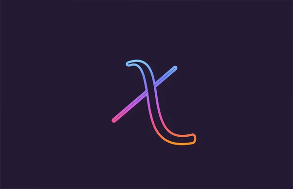 Xアルファベット文字のロゴアイコンデザイン ビジネスやカラフルなラインカラーの会社のための創造的なテンプレート — ストックベクタ