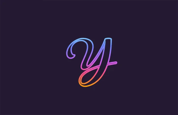 Yアルファベット文字のロゴアイコンデザイン ビジネスやカラフルなラインカラーの会社のための創造的なテンプレート — ストックベクタ